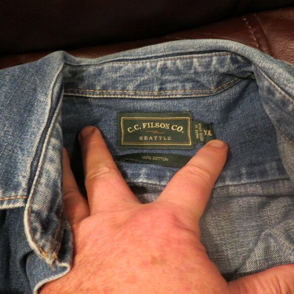 filson mens denim shirt 2xl - Picture 2 of 3